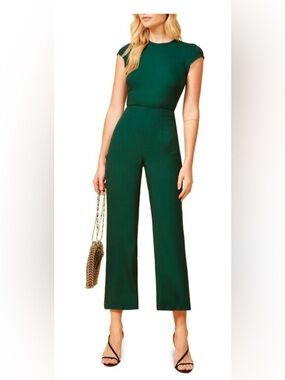 Reformation Mayer Emerald Green Jumpsuit